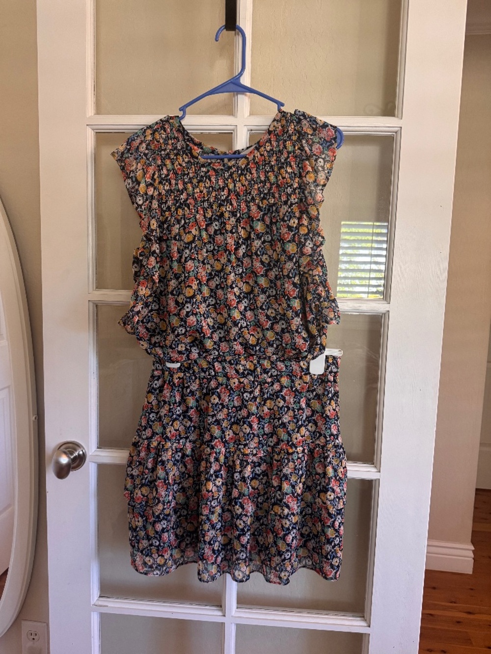 LOFT Floral Ruffle Blouse and Skirt